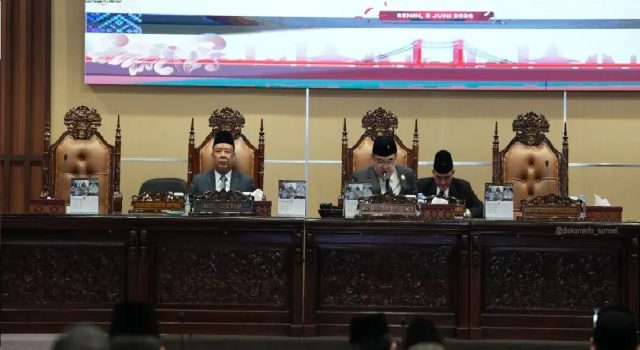 Wagub Sumsel Hadiri Rapat Paripurna DPRD, Bahas Rekomendasi Pansus Perkebunan